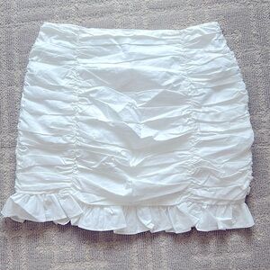 ENDLESS ROSE White mini ruffle skirt